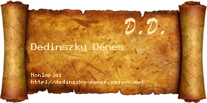 Dedinszky Dénes névjegykártya
