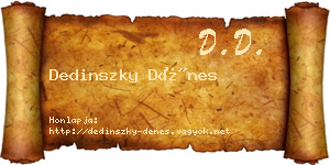 Dedinszky Dénes névjegykártya