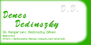 denes dedinszky business card